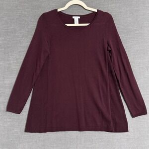 J Jill Sweater XS Petite Burgundy Tunic Classic Casual Career Holiday Office